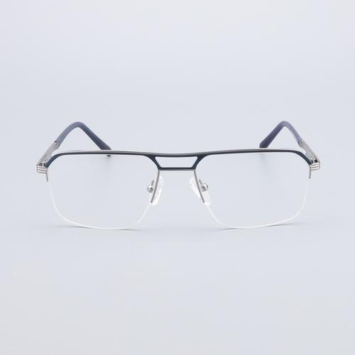 厂家供应商务男款半框眼镜金属镜架双梁平光镜可配近视防蓝光眼镜